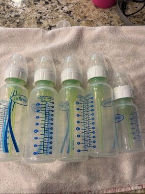 Dr. Brown's Clear Green-Accent Baby Bottles (Set of 5)